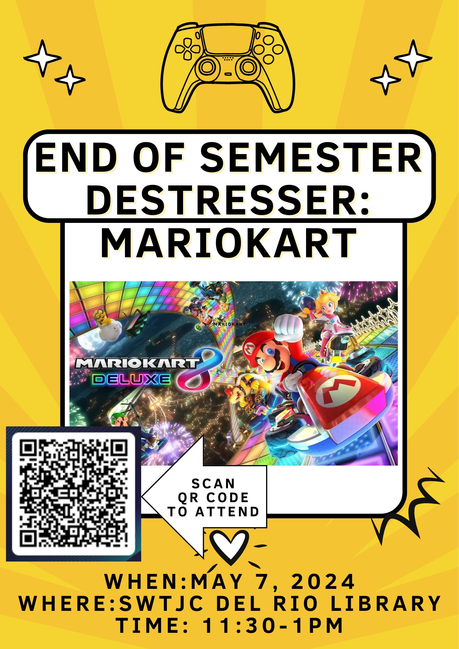 Del Rio library Destresser: MarioKart gaming